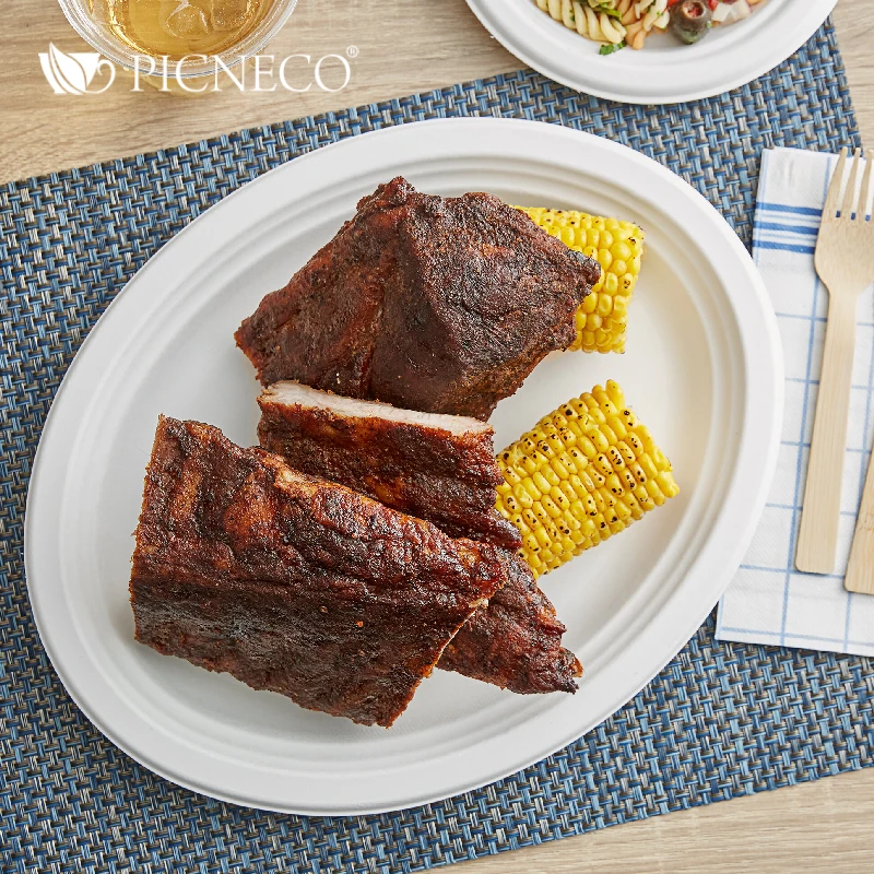 товар Тарелка овальная из целлюлозы, 316*252 мм, белая [блюдо] BL202